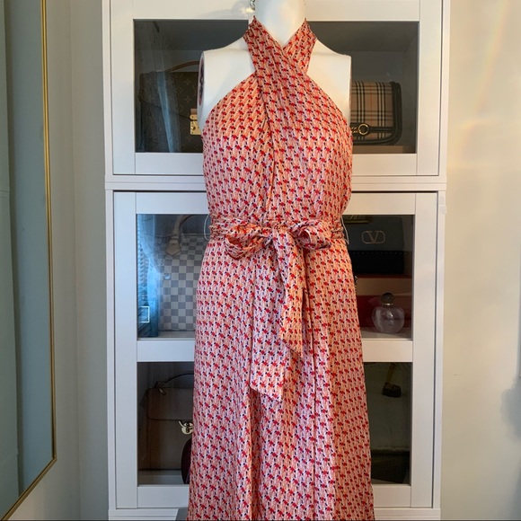 Club Monaco Dress Crisscross Halter Neckline Abstract Asymmetrical Size 0 - Picture 6 of 11